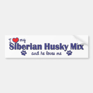 Ik hou van mijn Siberische Husky Mix (mannelijke h Bumpersticker