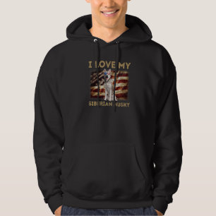 Ik hou van mijn Siberische Husky papa Mam American Hoodie