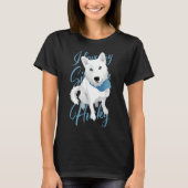 Ik hou van mijn Siberische Husky White Bi Eyed Sne T-shirt (Voorkant)