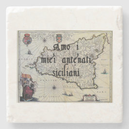 Ik hou van mijn Siciliaanse voorouders | Aangepast Stenen Onderzetter