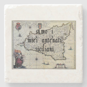 Ik hou van mijn Siciliaanse voorouders Aangepast Stenen Onderzetter