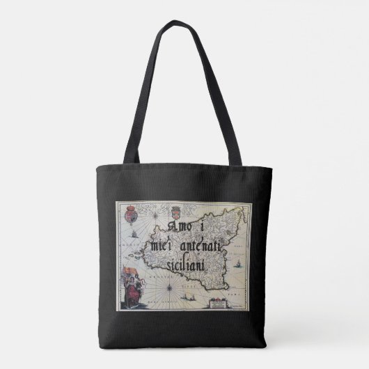 Ik hou van mijn Siciliaanse voorouders | Aangepast Tote Bag (Achterkant)