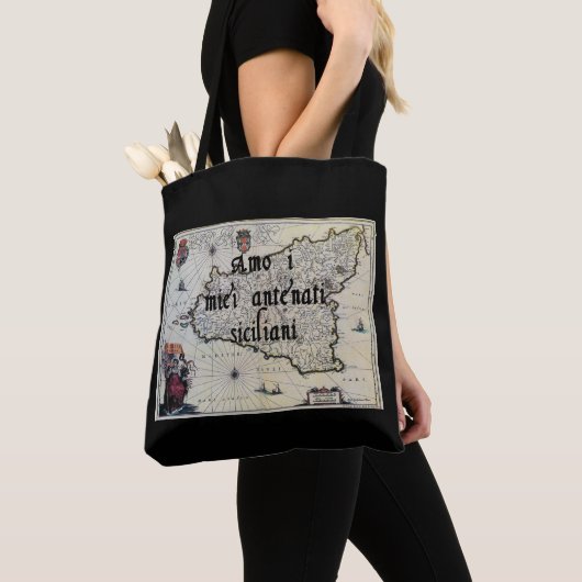 Ik hou van mijn Siciliaanse voorouders | Aangepast Tote Bag (Dichtbij)