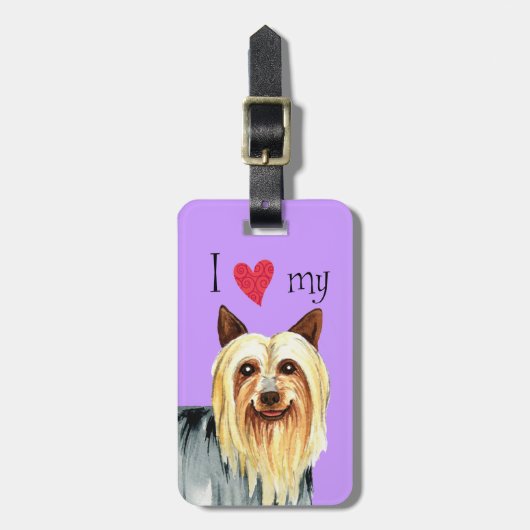 Ik hou van mijn Silky Terrier Bagagelabel (Voorkant verticaal)