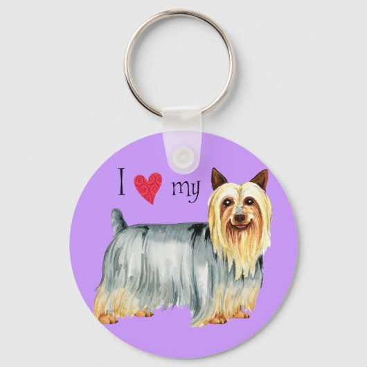 Ik hou van mijn Silky Terrier Sleutelhanger (Voorkant)