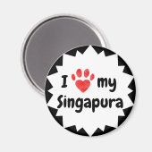 Ik hou van mijn Singapura Cat Magneet (Voorkant / Achterkant)