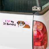 Ik hou van mijn Sint Bernard Bumpersticker (Op Truck)