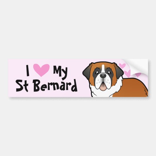 Ik hou van mijn Sint Bernard Bumpersticker (Voorkant)