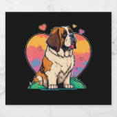 Ik hou van mijn sint-bernard hond sparkling wijnetiket (Enkel label)