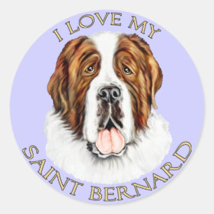 Ik hou van mijn Sint Bernard Ronde Sticker