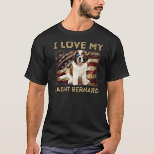 Ik hou van mijn sint bernard vader moeder Amerikaa T-shirt (Voorkant)