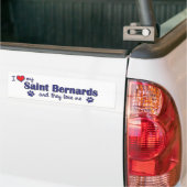 Ik hou van mijn Sint Bernards (meervoudige Honden) Bumpersticker (Op Truck)