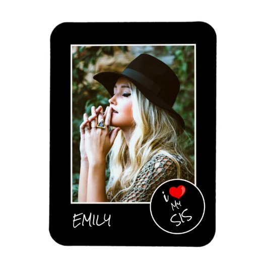 Ik hou van mijn SIS, aangepaste foto - op maat gem Magneet (Verticaal)