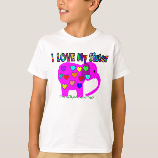 Ik hou van mijn SISTER PINK ELEPHANT T-shirt