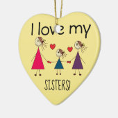 Ik hou van mijn SISTERS Cute Heart Shaped Keramisch Ornament (Links)