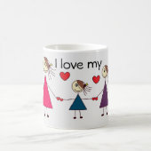 Ik hou van mijn SISTERS Schattige Stick Sisters Koffiemok (Center)