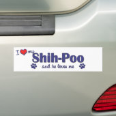 Ik hou van mijn sjiiet-poo (mannelijk hond) bumpersticker (Op auto)