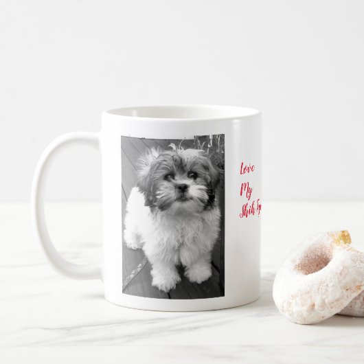 Ik hou van mijn sjiitische Tzu Bichon Koffiemok (Met donut)