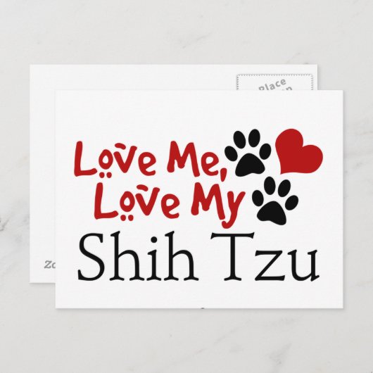 Ik hou van mijn sjiitische Tzu Briefkaart (Voorkant / Achterkant)