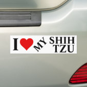 Ik hou van mijn sjiitische Tzu Bumpersticker (Op auto)