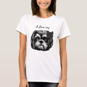 Ik hou van mijn sjiitische Tzu-hond met boeg origi T-shirt