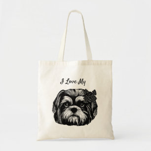 Ik hou van mijn sjiitische Tzu-hond met boeg origi Tote Bag