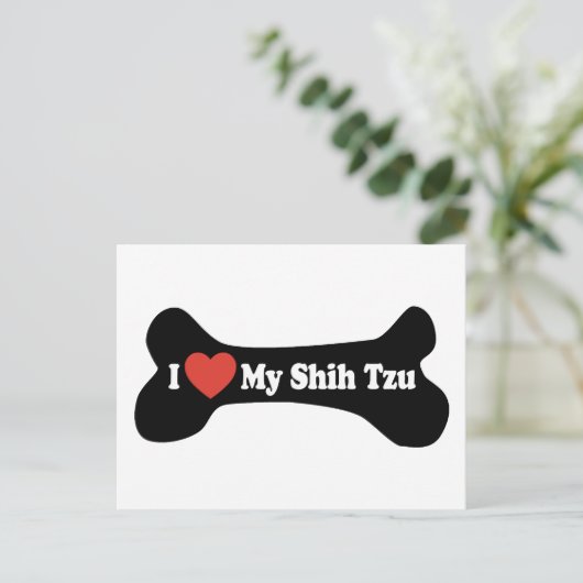 Ik hou van mijn sjiitische Tzu - hondenbont Briefkaart (Staand voorkant)
