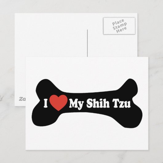 Ik hou van mijn sjiitische Tzu - hondenbont Briefkaart (Voorkant / Achterkant)