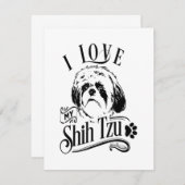 Ik hou van mijn sjiitische Tzu ik hou van paardepo Kaart (Voorkant / Achterkant)