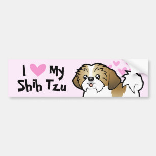 Ik hou van mijn sjiitische Tzu (puppy cut) Bumpersticker