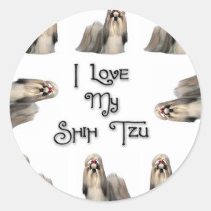 Ik hou van mijn sjiitische Tzu Ronde Sticker
