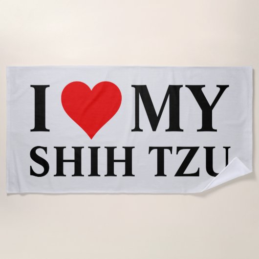 Ik hou van mijn sjiitische Tzu Strandlaken (Voorkant)