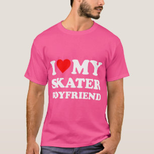 Ik hou van mijn skater vriendje Heart BF schaatsen T-shirt