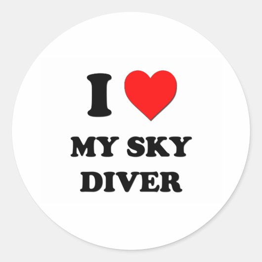 Ik hou van mijn Sky Diver Ronde Sticker (Voorkant)
