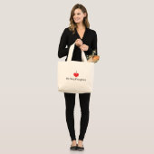 Ik hou van mijn slapper grote tote bag (Voorkant (model))