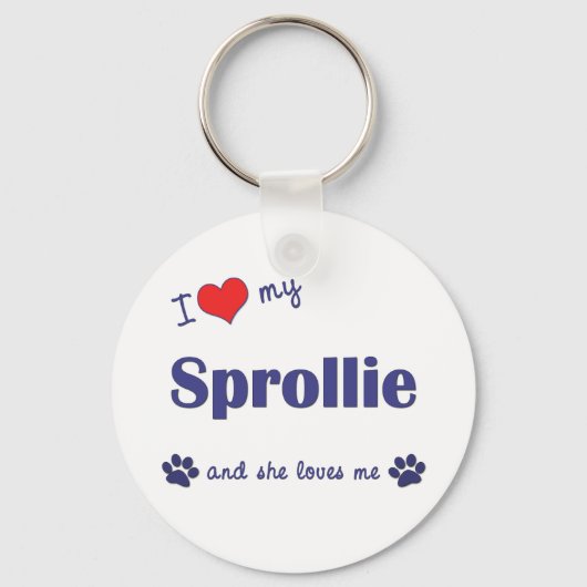 Ik hou van mijn slelpenwijk (Vrouw Dog) Sleutelhanger (Voorkant)