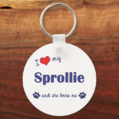 Ik hou van mijn slelpenwijk (Vrouw Dog) Sleutelhanger (Voorkant)