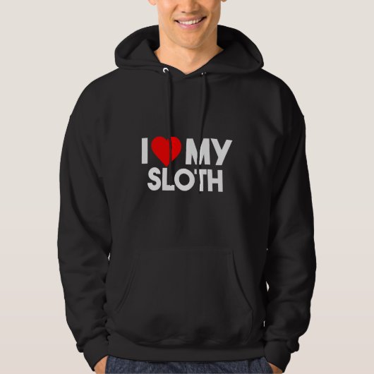 Ik hou van mijn Sloth Nap Luzy Hoodie (Voorkant)