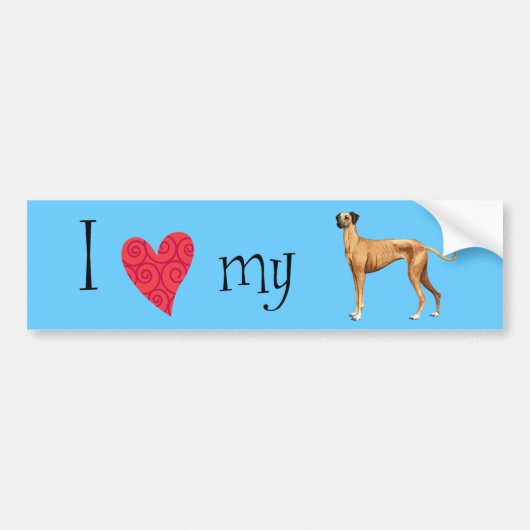 Ik hou van mijn Sloughi Bumpersticker (Voorkant)