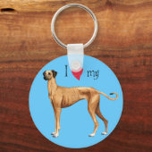 Ik hou van mijn Sloughi Sleutelhanger (Voorkant)