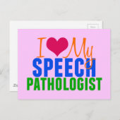 Ik hou van mijn SLP (roze) Briefkaart (Voorkant / Achterkant)