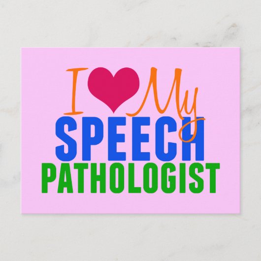 Ik hou van mijn SLP (roze) Briefkaart (Voorkant)