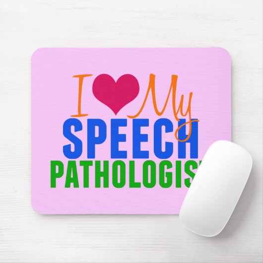 Ik hou van mijn SLP (roze) Muismat (Met muis)