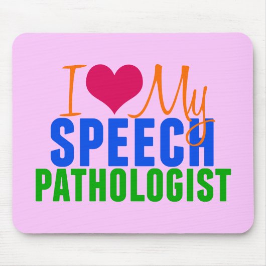 Ik hou van mijn SLP (roze) Muismat (Voorkant)