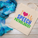 Ik hou van mijn SLP Tote Bag<br><div class="desc">Ik hou van mijn spraaktaalpatholoog. Spraaktherapeuten helpen mensen die leren praten. Een geweldig kerstcadeau voor je favoriete SLP.</div>