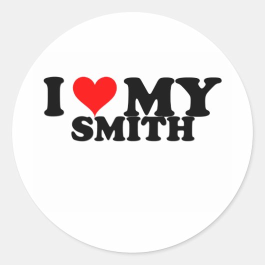 Ik hou van mijn Smith Ronde Sticker (Voorkant)