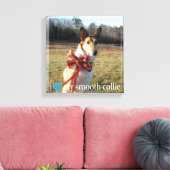 Ik hou van mijn Smooth Collie met geometrische ran Canvas Afdruk (Insitu (Woonkamer))