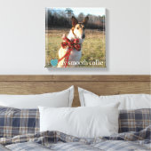 Ik hou van mijn Smooth Collie met geometrische ran Canvas Afdruk (Insitu (Slaapkamer))