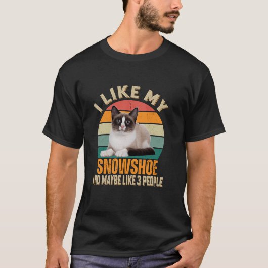 Ik hou van mijn sneeuwschoenkat en misschien 3 men t-shirt (Voorkant)