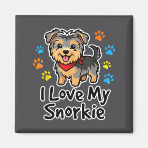 Ik hou van mijn Snorkie Cute Schnauzer Yorkie Mix Magneet